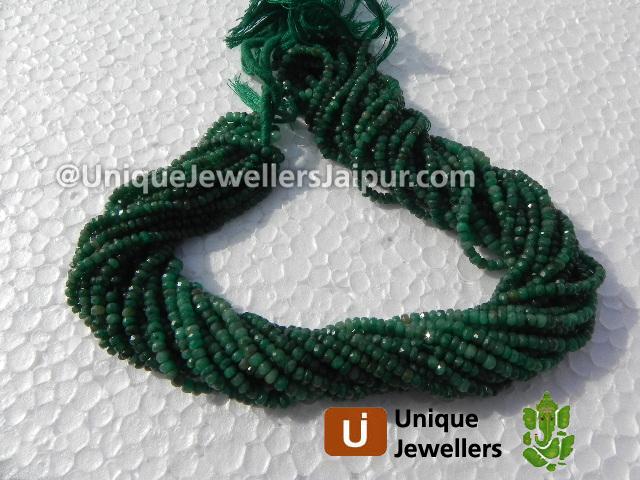 Emerald Sapphire(Dyed) Faceted Roundelle Beads